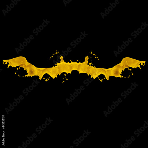 Yellow Liquid Splash on Black Background
