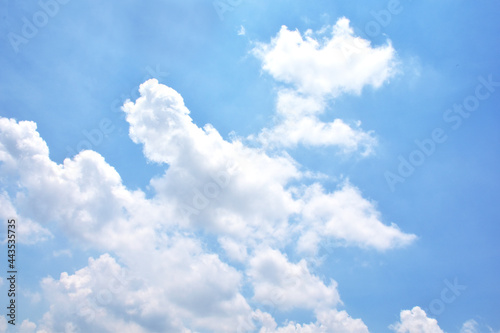 Bright Blue sky with white cloud. Beautiful sky background and wallpaper. Clear day and good weather in the morning.