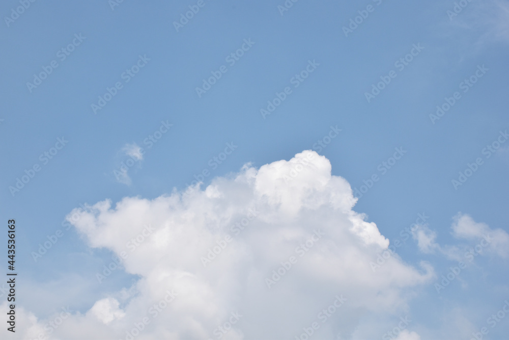 Bright Blue sky with white cloud. Beautiful sky background and wallpaper. Clear day and good weather in the morning. Bright Blue sky with white cloud. Beautiful sky background and wallpaper. Clear day and good weather in the morning.