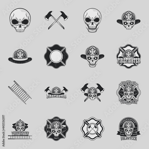 set of firefighter emblems