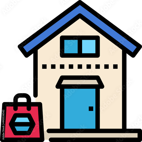 delivery to door color outline icon
