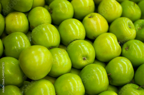 Fresh Apples Granny Smith in the Market