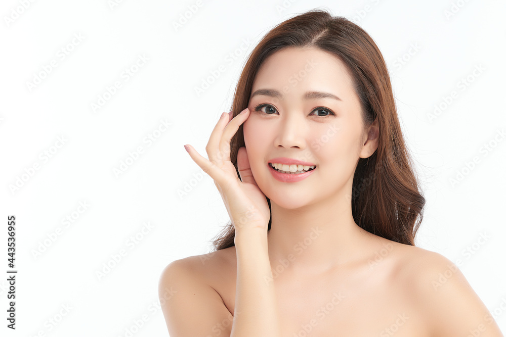 Beautiful young asian woman with clean fresh skin on white background, Face care, Facial treatment, Cosmetology, beauty and spa, Asian women portrait. Beautiful young asian woman with clean fresh skin on white background, Face care, Facial treatment, Cosmetology, beauty and spa, Asian women portrait.