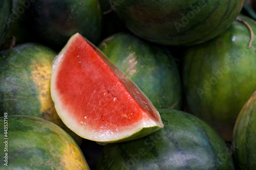 Fresh Slice Watermelons in the market
