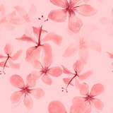 White Seamless Textile. Coral Pattern Art. Gray Tropical Leaf. Pink Spring Leaf. Flower Textile. Floral Art. Flora Texture. Decoration Design.