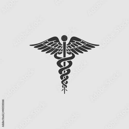 Vector Simple Isolated Caduceus Icon