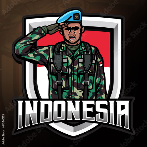 independence day of indonesia with army force illustration