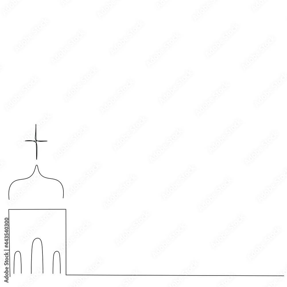 Church sketch line drawing vector illustration Church sketch line drawing vector illustration