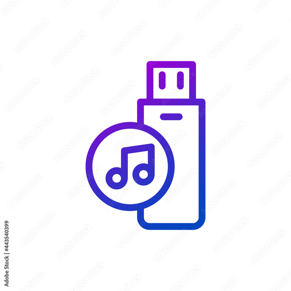 Flashdisk and music icon Flashdisk and music icon