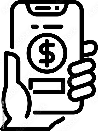 mobile payment outline icon
