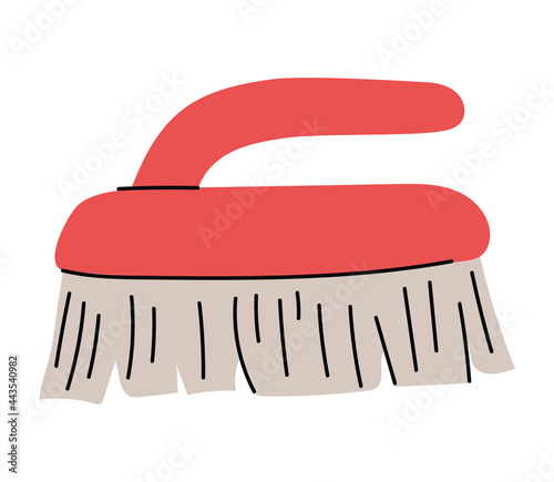 red bath brush