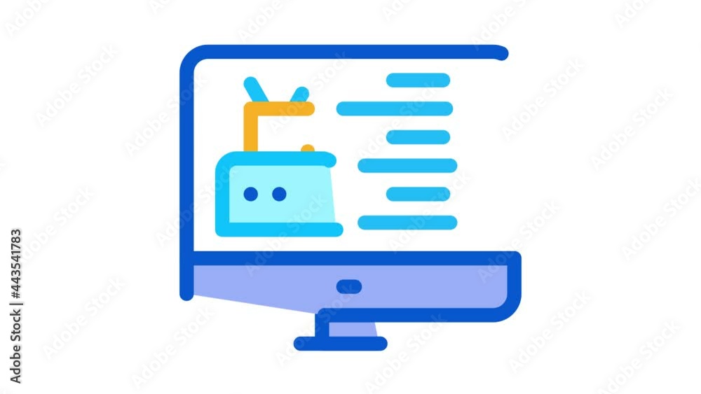Robotics Web Site Icon Animation. color Robotics Web Site animated icon on white background Robotics Web Site Icon Animation. color Robotics Web Site animated icon on white background