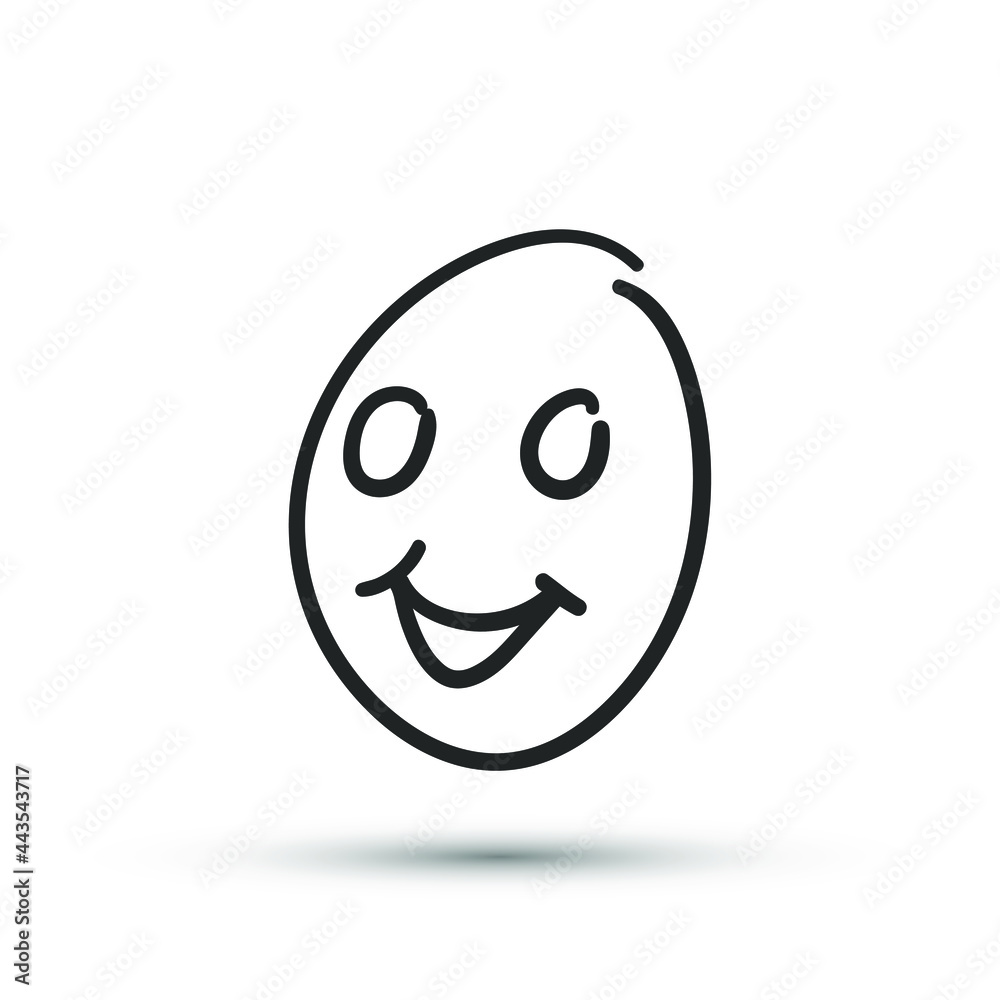Isolated vector illustration of facial expression on white background.