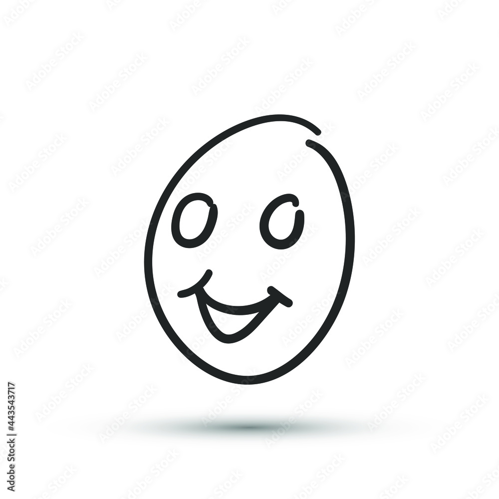 Isolated vector illustration of facial expression on white background. Isolated vector illustration of facial expression on white background.