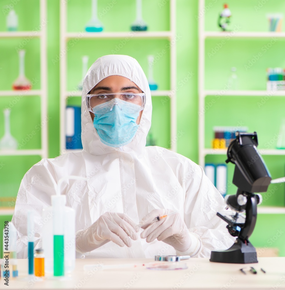 Chemist working in the lab on new experiment