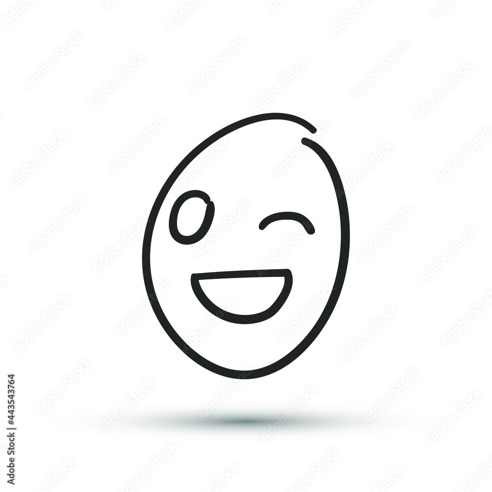 Isolated vector illustration of facial expression on white background. Isolated vector illustration of facial expression on white background.