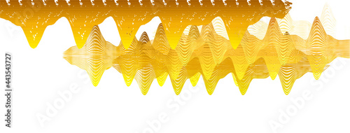 yellow audio wave,  vector illustration