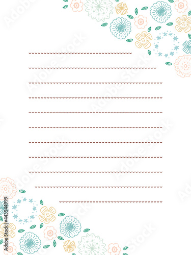 水色系フラワーお手紙フレーム