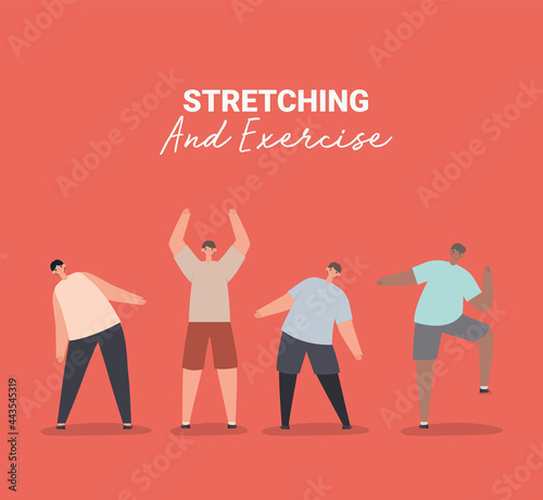 men stretching design
