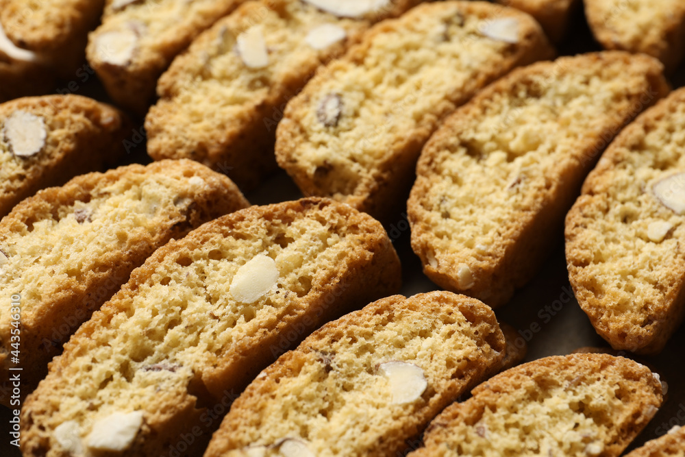 Traditional Italian almond biscuits (Cantucci), closeup view