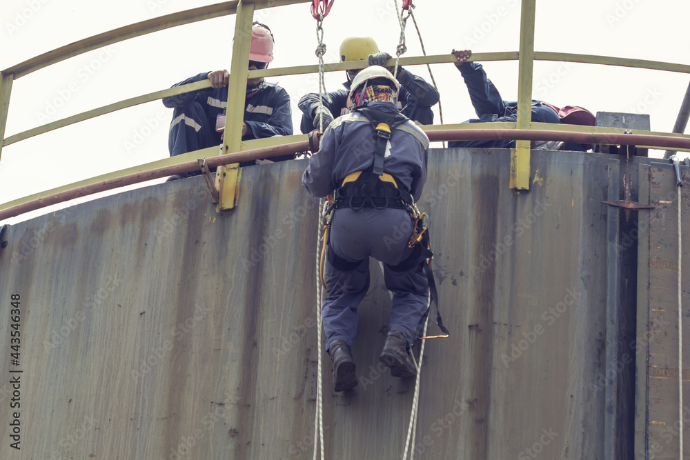 Male worker rope access inspection Male worker rope access inspection