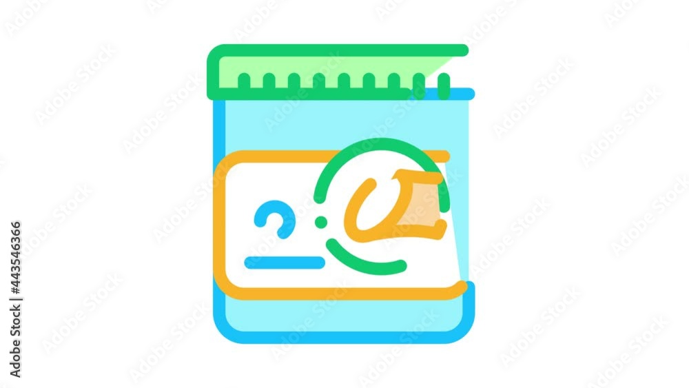 Sugar Container Icon Animation. color Sugar Container animated icon on white background