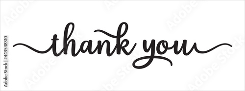 thank you hand lettering design. thank you calligraphy. thank you text typography letter vector graphic design for greeting card label and web banner.