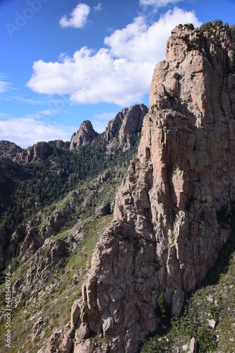 view of the stunning granite rock formations of sandia peak, from the sandia peak tram near albuquerque, new mexico