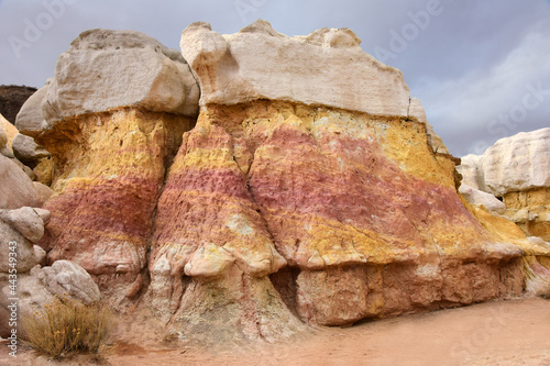 the fantastically-colored and eroded pink and yellow hoodoos of the paint mines, near calhan, in el paso county, colorado