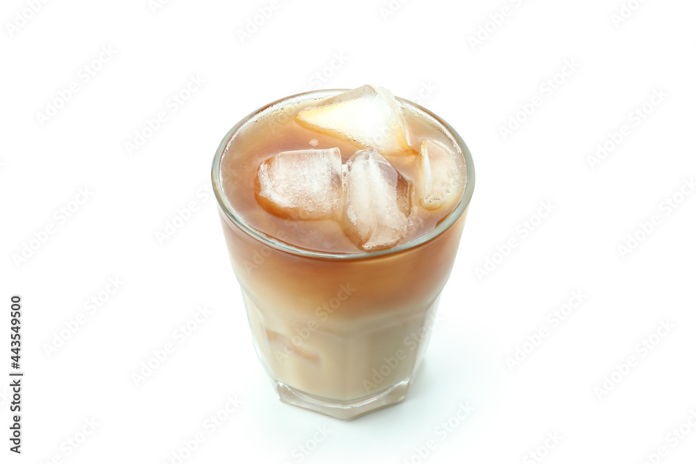 Glass of ice coffee isolated on white background Glass of ice coffee isolated on white background