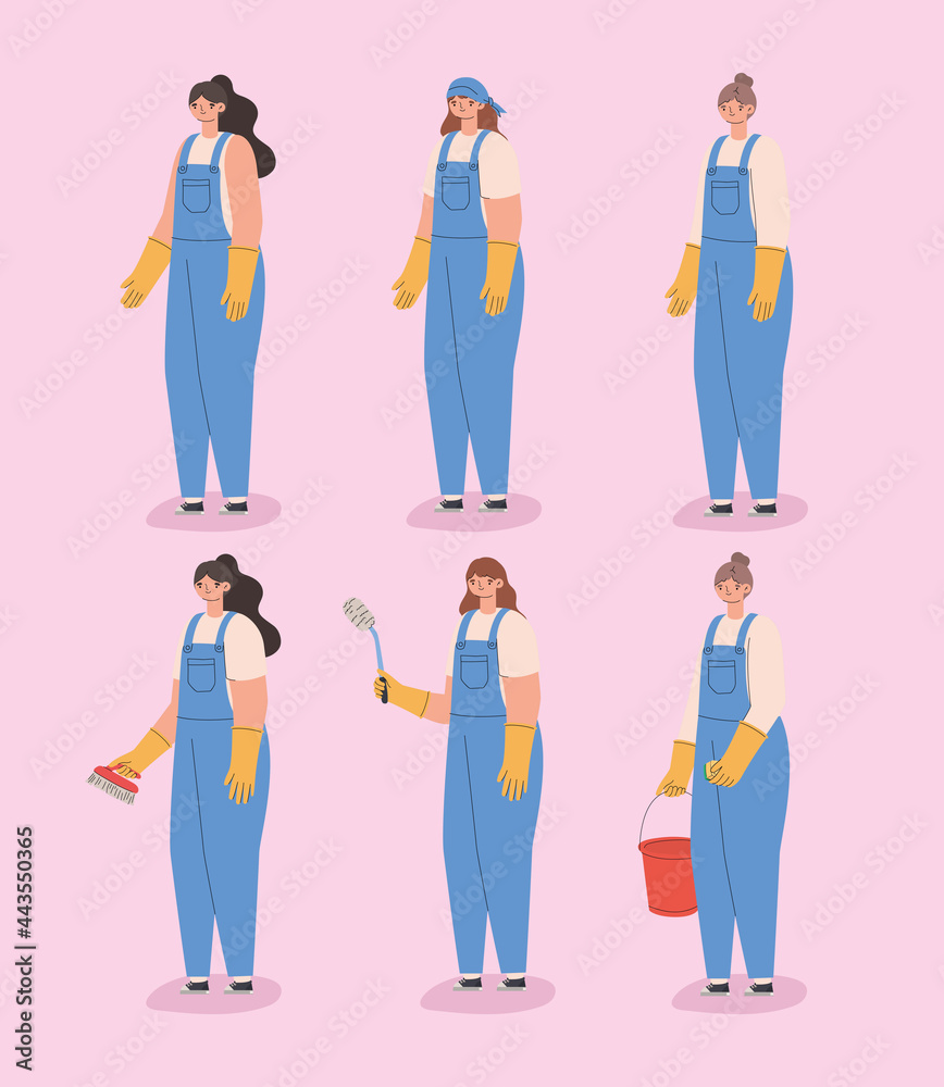 Fototapeta premium cleaning women design
