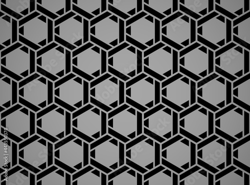 Abstract geometric pattern with stripes, lines. Seamless vector background. Black and gray ornament. Simple lattice graphic design