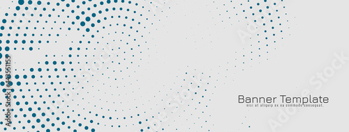 Abstract blue halftone design vintage banner template