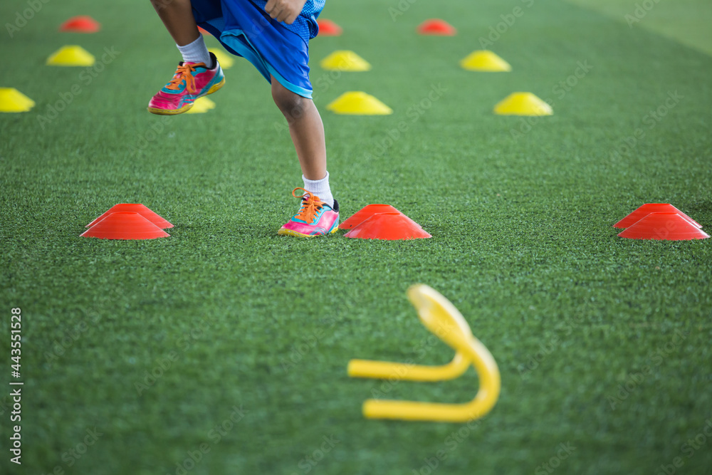 Children jump skill in Soccer academy