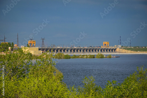 Hydroelectric power station building in Volgograd city