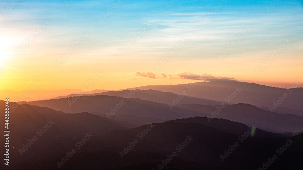 sunsets over the mountains