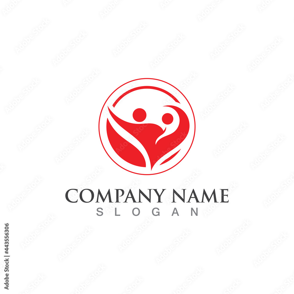 Creative Love and Care Logo Design inspiration Template Creative Love and Care Logo Design inspiration Template