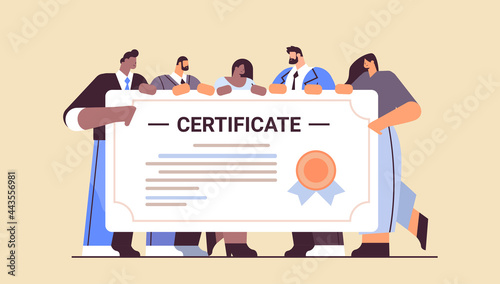 graduated students holding certificate happy graduates celebrating academic diploma degree university education