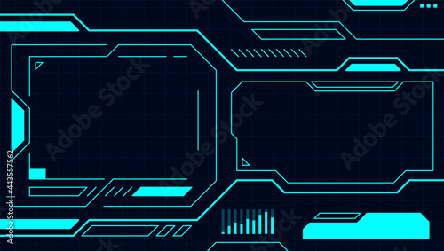 Blue control panel abstract Technology Interface hud on black background vector design.