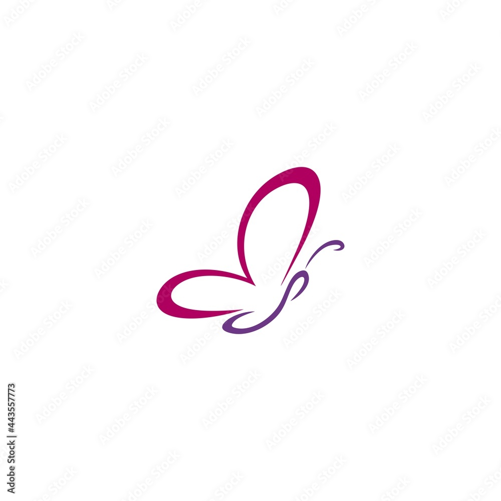 letter MS, SM, BS,SB, S, B love butterfly logo