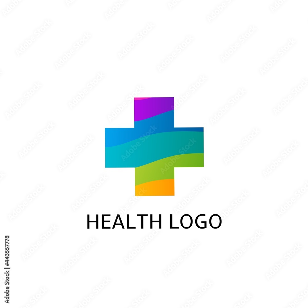 Health cross logo design with colorful Health cross logo design with colorful