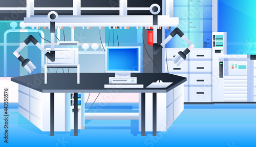 hospital operating table and medical devices modern clinic surgery room interior intensive therapy surgical procedures