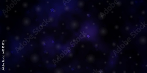 Dark Purple vector background with small and big stars.