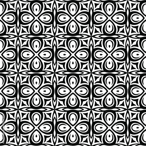 floral seamless pattern background.Geometric ornament for wallpapers and backgrounds. Black and whitepattern. 