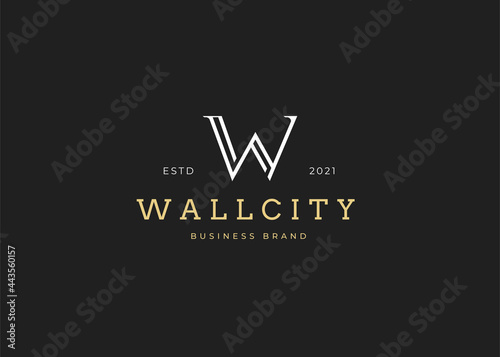 Letter W Minimalist luxury logo design template, monoline style. branding for fashion, personal or company brand. Vector illustrations