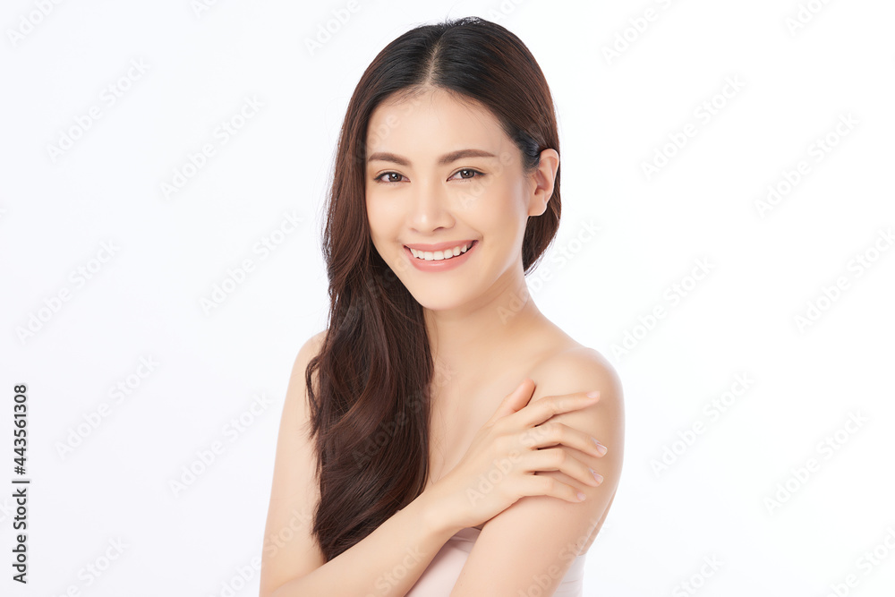 Beautiful young asian woman with clean fresh skin on white background, Face care, Facial treatment, Cosmetology, beauty and spa, Asian women portrait. Beautiful young asian woman with clean fresh skin on white background, Face care, Facial treatment, Cosmetology, beauty and spa, Asian women portrait.