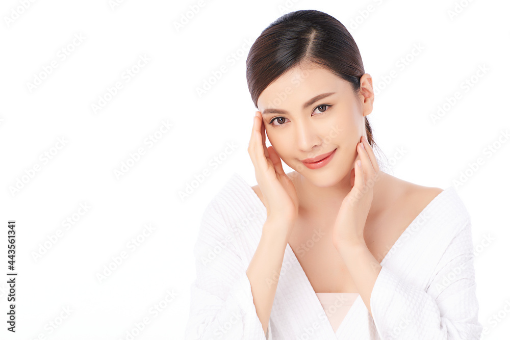 Beautiful young asian woman with clean fresh skin on white background, Face care, Facial treatment, Cosmetology, beauty and spa, Asian women portrait. Beautiful young asian woman with clean fresh skin on white background, Face care, Facial treatment, Cosmetology, beauty and spa, Asian women portrait.