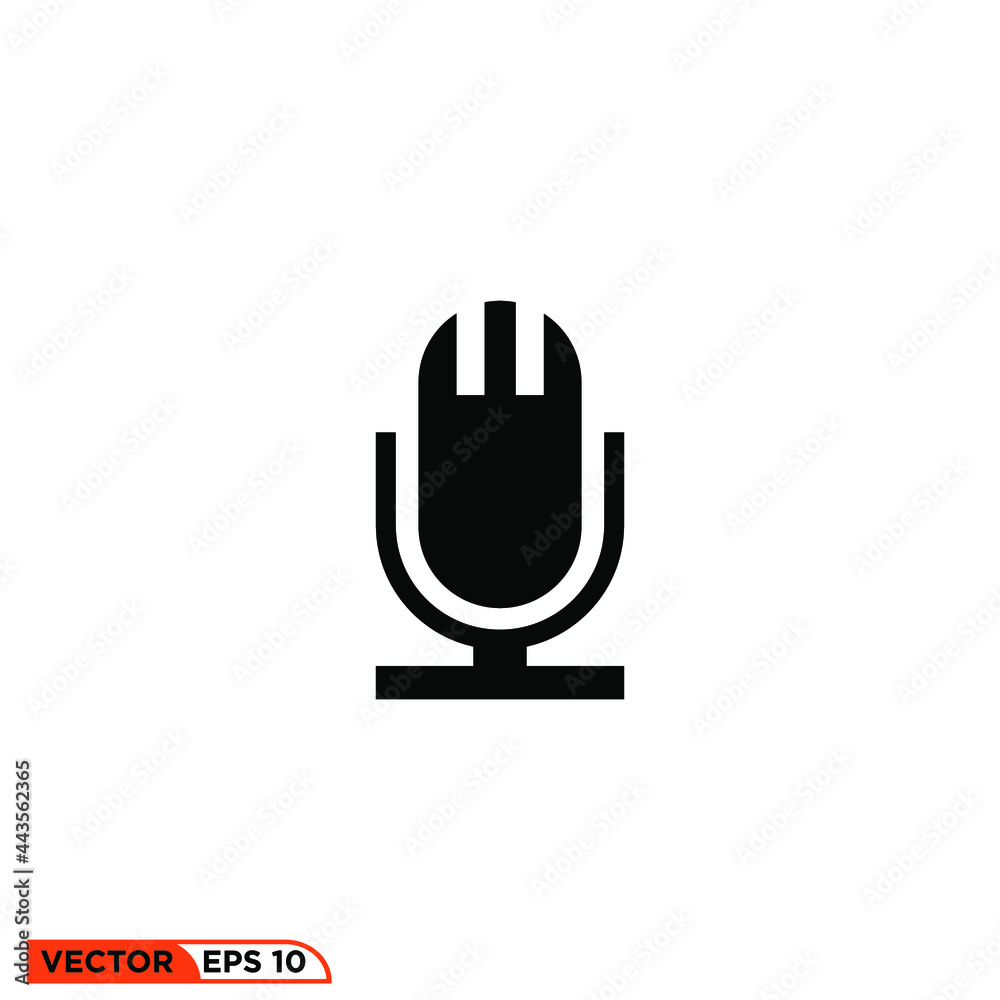 Icon vector graphic of mic, podcast logo Icon vector graphic of mic, podcast logo