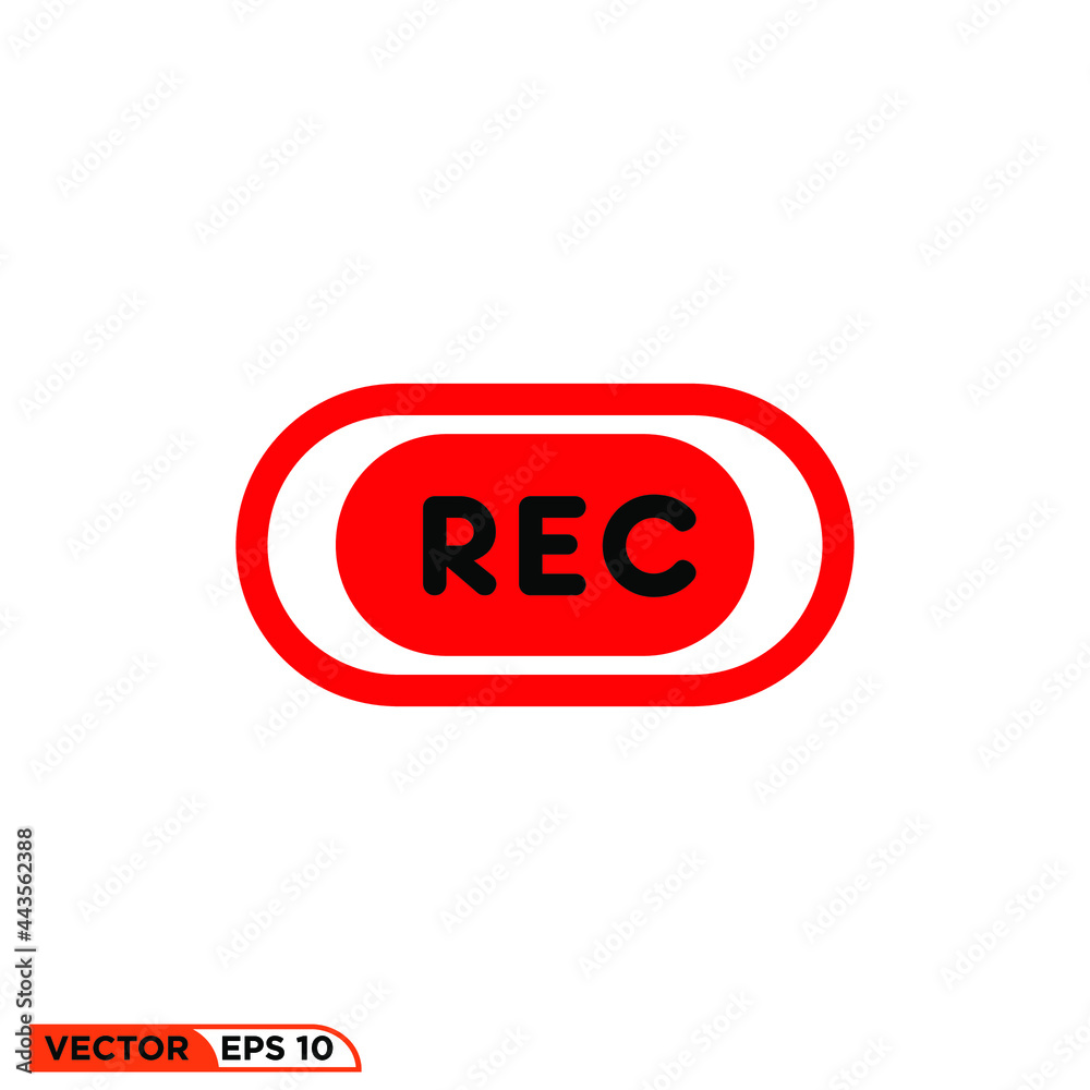 Icon vector graphic of record butten template Icon vector graphic of record butten template