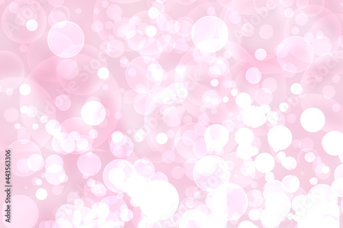 Abstract blurred fresh vivid spring summer light delicate pastel pink white bokeh background texture with bright circular soft color lights. Beautiful backdrop illustration.